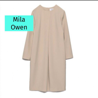 ミラオーウェン(Mila Owen)の【Mila Owen】ベージュコクーンワンピース【サイズ0】オケージョン(ひざ丈ワンピース)