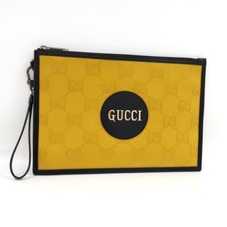 グッチ(Gucci)のGUCCI オフザグリッド クラッチ ナイロン イエロー 625598(セカンドバッグ/クラッチバッグ)