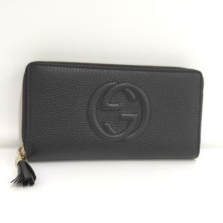 グッチ(Gucci)のGUCCI ラウンドファスナー長財布 ソーホー レザー ブラック 598187(財布)