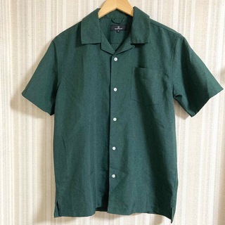 MONO-MART - MONO-MART ポリトロリラックスオープンカラーシャツ　グリーン　M
