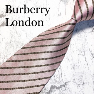 バーバリー(BURBERRY)のBUBERRY LONDON ネクタイ　ストライプ　ピンク(ネクタイ)