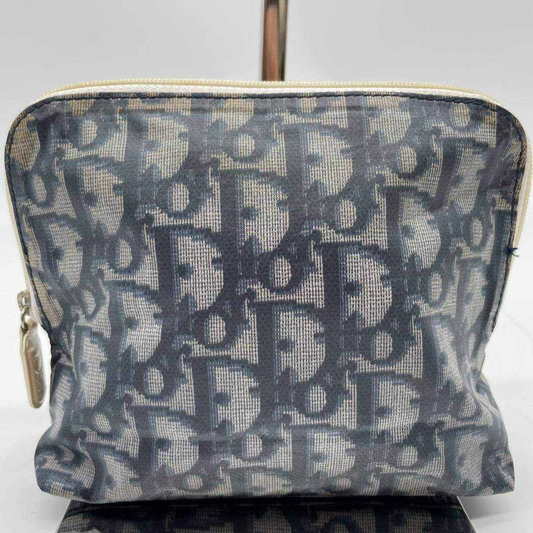 Christian Dior(クリスチャンディオール)の希少✨ディオール　ポーチ　バニティ　トロッター　PVC　レザー　ネイビー レディースのバッグ(その他)の商品写真
