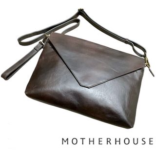 マザーハウス(MOTHERHOUSE)の未使用♪タグ付　マザーハウス　レザー　ショルダーバッグ　茶色　2way クラッチ(ショルダーバッグ)