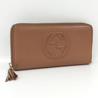 グッチ(Gucci)のGUCCI ソーホー ラウンドファスナー長財布 レザー ブラウン 308004(財布)