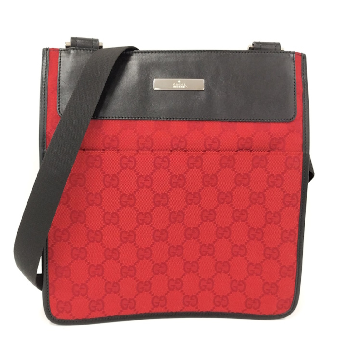 GUCCI ショルダーバッグ サコッシュ GGキャンバス レッド ブラック GUCCI ショルダーバッグ サコッシュ GGキャンバス レッド ブラック