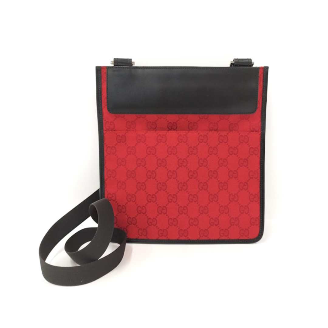 GUCCI ショルダーバッグ サコッシュ GGキャンバス レッド ブラック GUCCI ショルダーバッグ サコッシュ GGキャンバス レッド ブラック