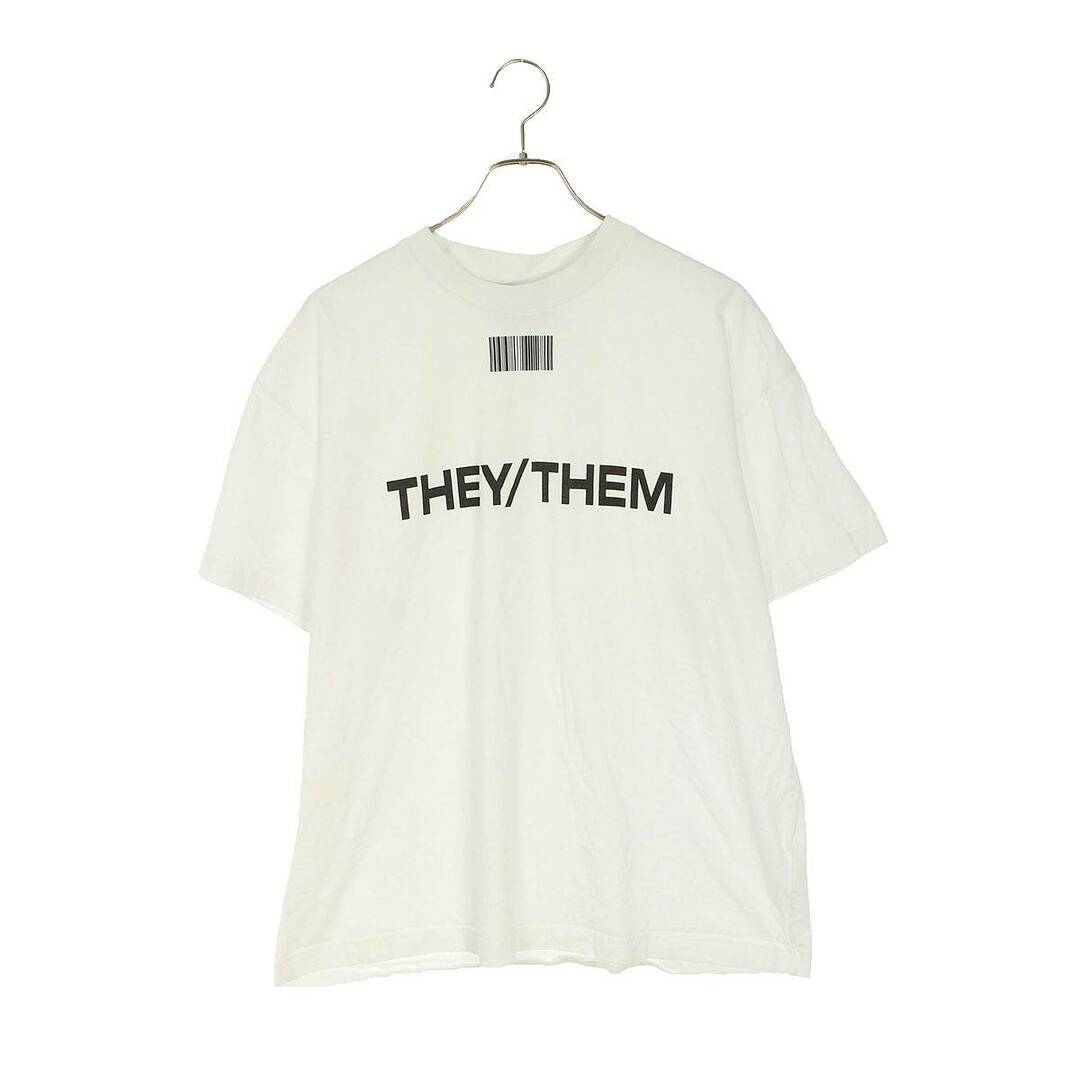 VETEMENTS(ヴェトモン)のヴェトモン  VTMNTS VL12TR600W THEY/THEMプリントTシャツ メンズ L メンズのトップス(Tシャツ/カットソー(半袖/袖なし))の商品写真