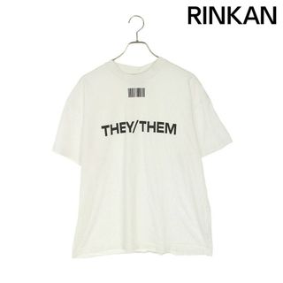 ヴェトモン(VETEMENTS)のヴェトモン  VTMNTS VL12TR600W THEY/THEMプリントTシャツ メンズ L(Tシャツ/カットソー(半袖/袖なし))