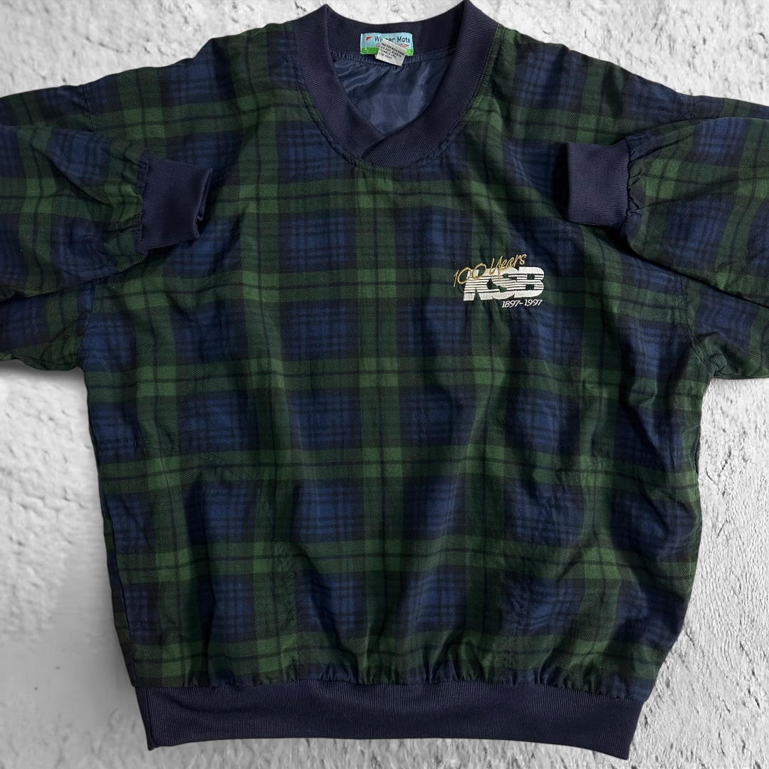 VINTAGE(ヴィンテージ)の貴重【VINTAGE】USA古着 プルオーバージャケット 90s チェック レア メンズのジャケット/アウター(ナイロンジャケット)の商品写真