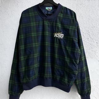 ヴィンテージ(VINTAGE)の貴重【VINTAGE】USA古着 プルオーバージャケット 90s チェック レア(ナイロンジャケット)