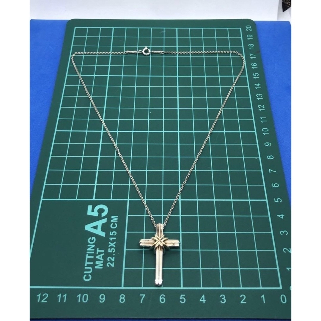 Tiffany & Co. - ティファニークロスネックレス SV925 750(K18 Tiffany & Co. - ティファニークロスネックレス SV925 750(K18