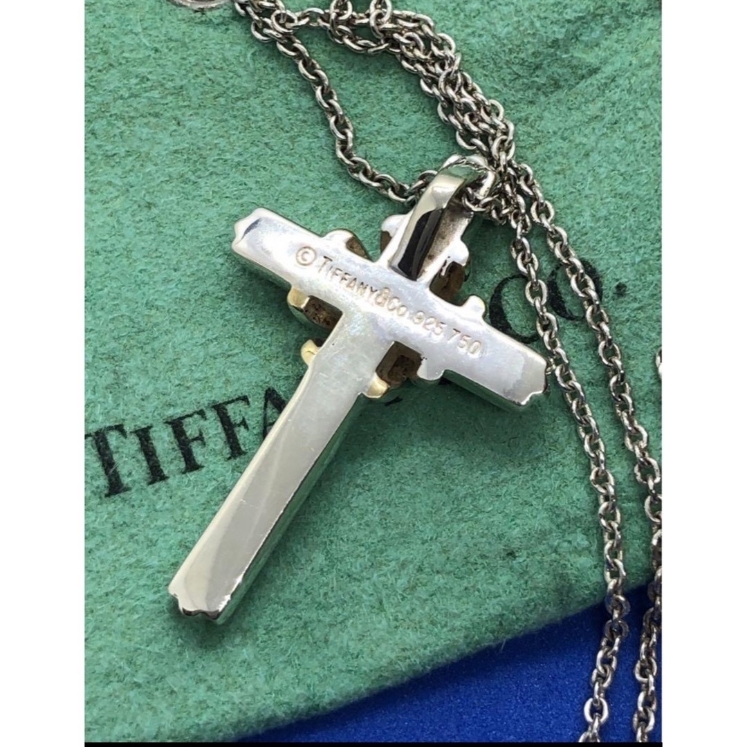 Tiffany & Co. - ティファニークロスネックレス SV925 750(K18 Tiffany & Co. - ティファニークロスネックレス SV925 750(K18