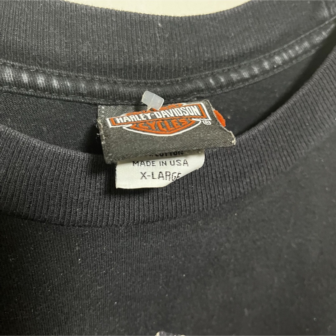 Harley Davidson(ハーレーダビッドソン)の古着　ハーレーダビットソン　デカロゴ　両面プリント メンズのトップス(Tシャツ/カットソー(半袖/袖なし))の商品写真