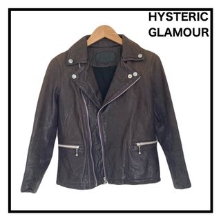 ヒステリックグラマー(HYSTERIC GLAMOUR)のヒステリックグラマー　ダブルライダースジャケット　本革　レザー　レディース(ライダースジャケット)