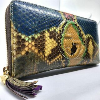 Gucci - 超希少/美品✨　グッチ　長財布　ラウンドファスナー　ソーホー　パイソン　レザー