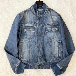 希少2XL/極美品✨ドルチェ＆ガッバーナ　デニムジャケット　ダメージ加工　ロゴ釦