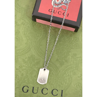 グッチ(Gucci)のグッチ ミニドッグタグ/プレート ネックレス/ペンダント(チェーン60cm)(ネックレス)