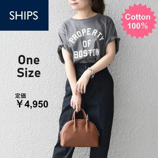 シップス(SHIPS)の【春夏】シップス★カレッジ 半袖Tシャツ★カーキ　コットン　綿　ビックシルエット(Tシャツ(半袖/袖なし))