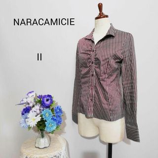 ナラカミーチェ(NARACAMICIE)のナラカミーチェ　極上美品　長袖ブラウス　Lサイズ　パープル色系(シャツ/ブラウス(長袖/七分))