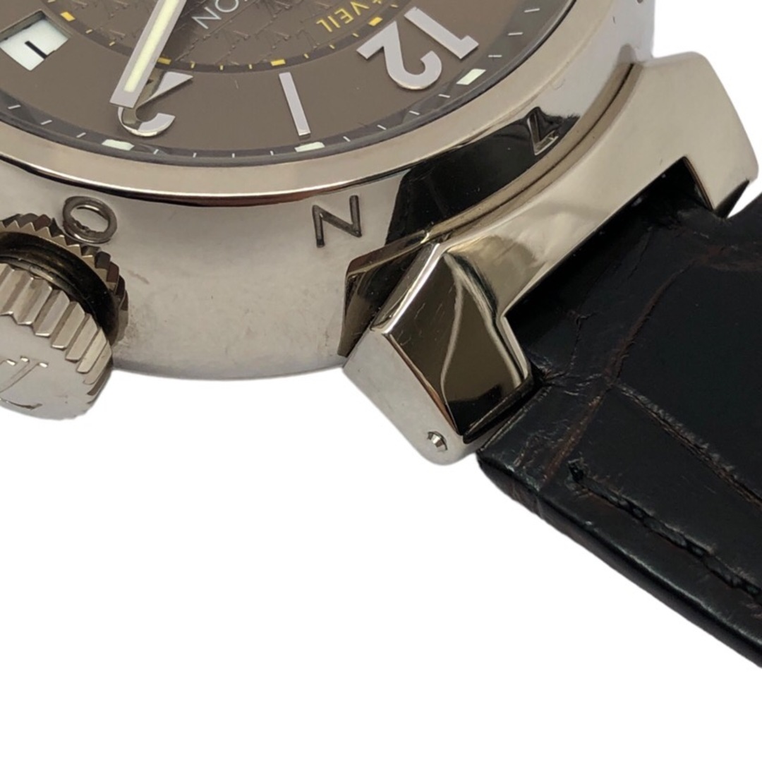 LOUIS VUITTON(ルイヴィトン)の　ルイ・ヴィトン LOUIS VUITTON タンブール GMT アラーム Q1154 ブラウン K18WG/革ベルト 自動巻き メンズ 腕時計 メンズの時計(その他)の商品写真
