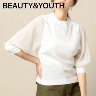 BEAUTY&YOUTH UNITED ARROWS - 日本製　ビューティ＆ユース ユナイテッドアローズ クルーネック６分袖ニット