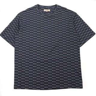 バーバリー(BURBERRY)の【未使用】バーバリー Burberrys トリコロールブランドロゴ 総柄 半袖プリントＴシャツ カットソー メンズ サイズ L ブラック レッド ホワイト ブルー 黒 赤 白 青 BURBERRY(Tシャツ/カットソー(半袖/袖なし))