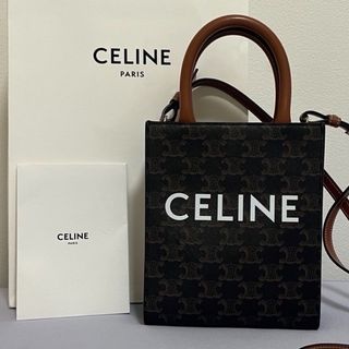 セリーヌ(celine)の【美品】ミニ バーティカル トリオンフ キャンバス CELINE カバ (ショルダーバッグ)