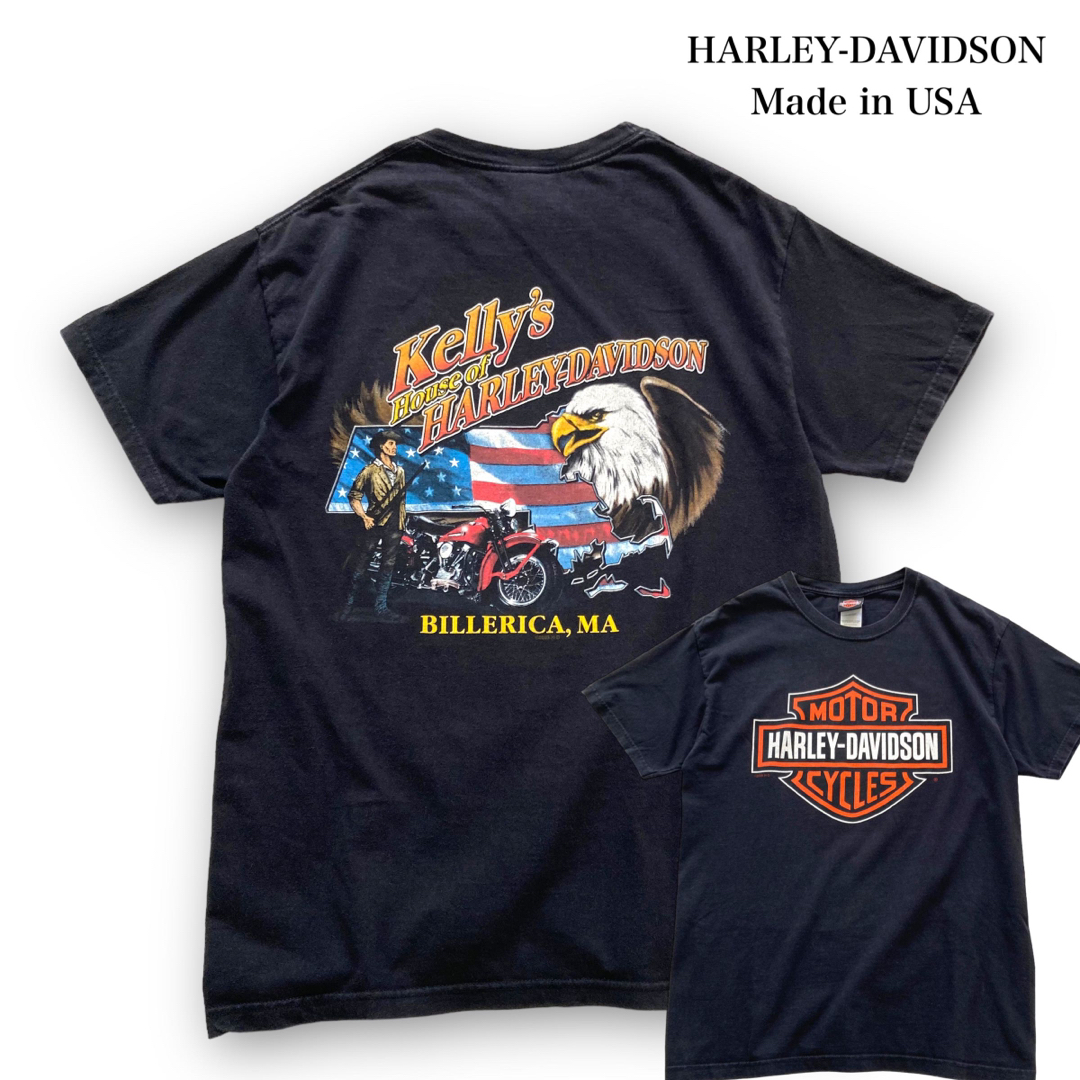 Harley Davidson(ハーレーダビッドソン)の【HARLEY-DAVIDSON】イーグルデカロゴプリント Tシャツ USA製 メンズのトップス(Tシャツ/カットソー(半袖/袖なし))の商品写真