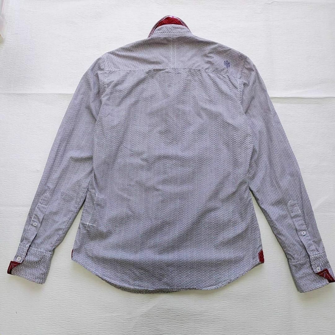 GANESH(ガネーシュ)のガネーシュ　メンズS　長袖シャツ　ドット　水玉　総柄シャツ　綿 メンズのトップス(シャツ)の商品写真
