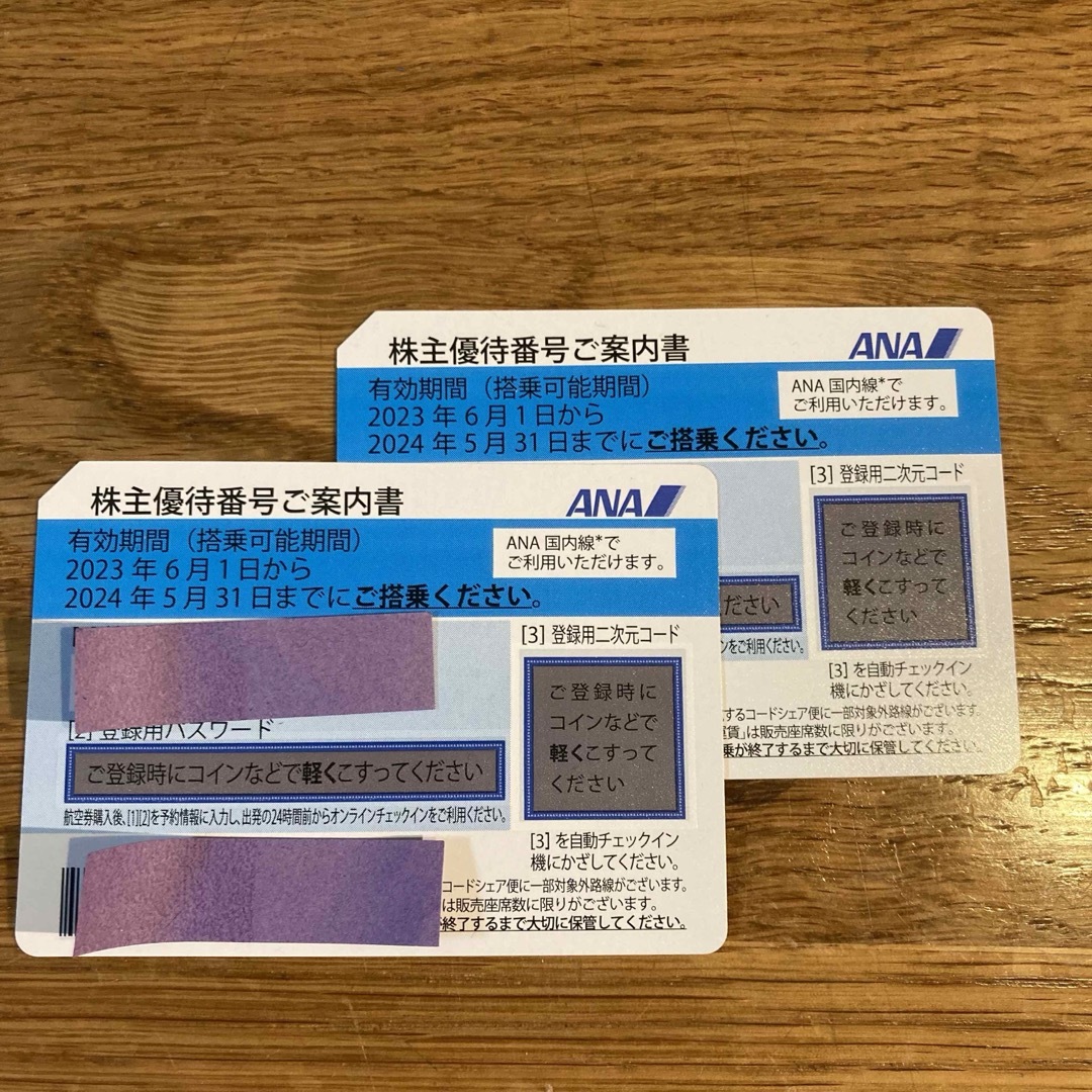 ANA株主優待券　5月末まで　2枚セット  チケットの乗車券/交通券(航空券)の商品写真