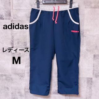 adidas - 【良品】アディダスハーフパンツ　ショートパンツ　レディースM 刺繍ロゴ　ネイビー