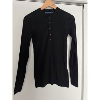 ラルフローレン(Ralph Lauren)のラルフローレン　ヘンリーネックシャツ　黒　RALPH LAUREN(カットソー(長袖/七分))