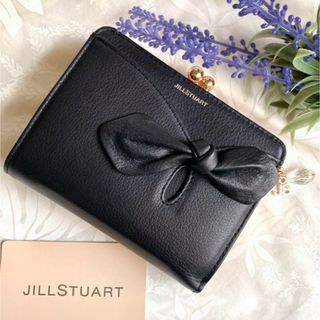 ジルスチュアート(JILLSTUART)の【新品】ジルスチュアート アンティーク がま口財布  二つ折り財布 ブラック　黒(財布)