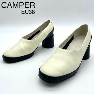 カンペール(CAMPER)の★未使用級 カンペール UPRIGHT パンプス チャンキーヒール 美脚 38(ハイヒール/パンプス)