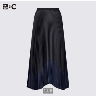 ユニクロ(UNIQLO)の超美品❣️ユニクロ プリーツカラーブロックスカート Mサイズ(ロングスカート)