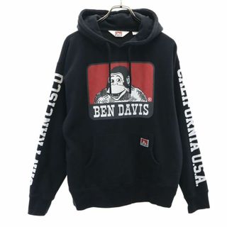 ベンデイビス(BEN DAVIS)のベンデイビス 長袖 スウェットパーカー M ブラック BEN DAVIS メンズ 古着 【240420】(パーカー)