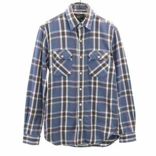 ダブルアールエル(RRL)のダブルアールエル チェック柄 長袖 ネルシャツ XS ネイビー 他 RRL Ralph Lauren ラルフローレン メンズ 古着 【240420】(シャツ)