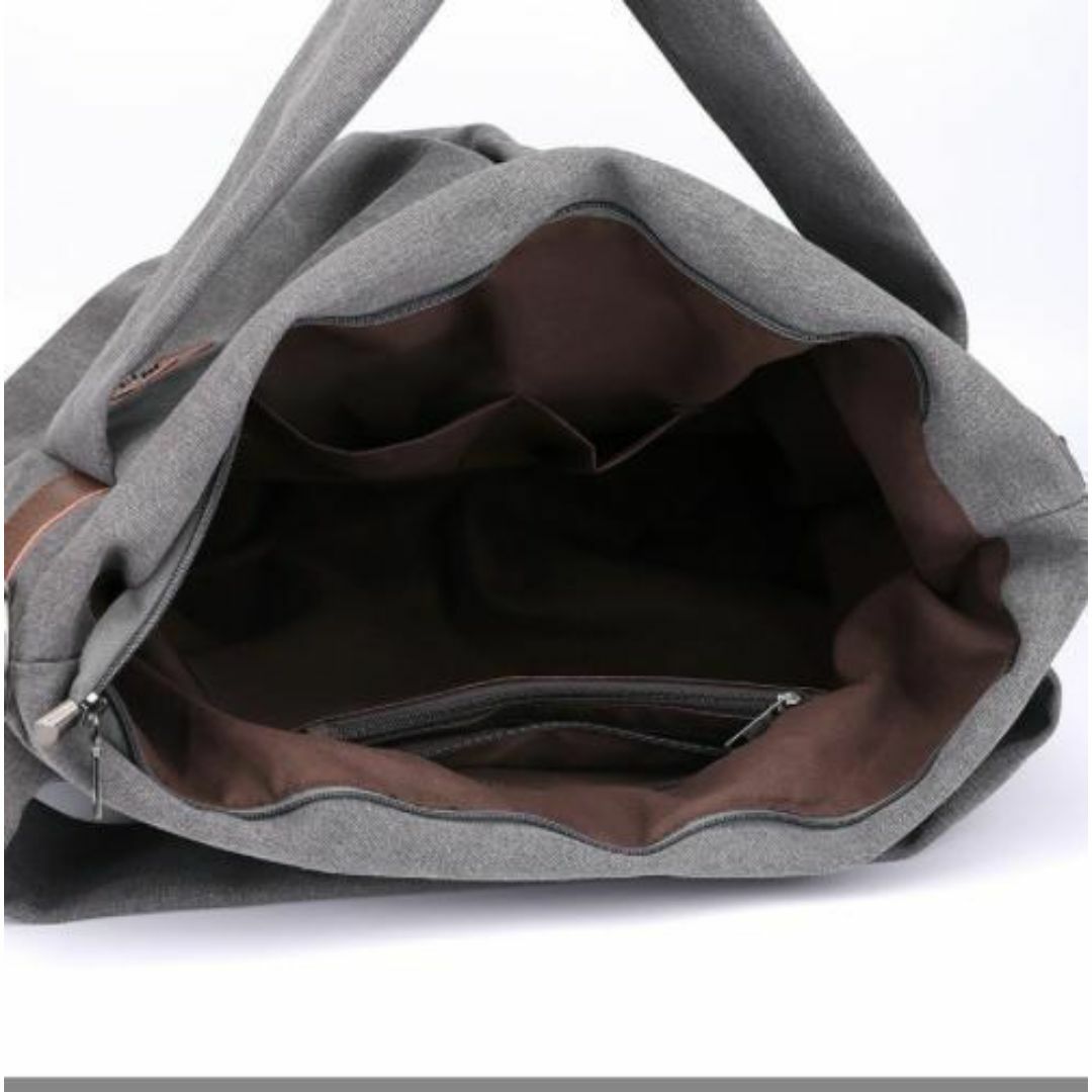 新品　ブラック　２way　通学　通勤　旅行　キャンバス地大型ショルダーバッグ レディースのバッグ(ボストンバッグ)の商品写真