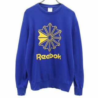 リーボック(Reebok)のリーボック 長袖 スウェット トレーナー L ブルー Reebok メンズ 古着 【240420】(スウェット)