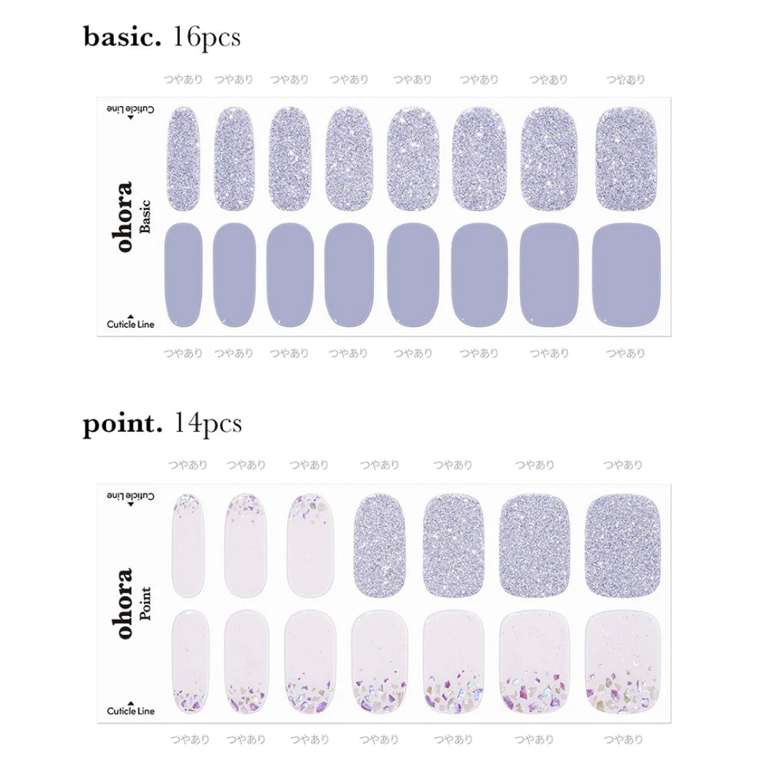 ohora(オホーラ)のND-196 ohora ジェルネイルシール グリッター 春色 夜桜 紫 淡色 コスメ/美容のネイル(つけ爪/ネイルチップ)の商品写真