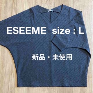 新品・未使用　ESEEME エシーム 七分袖　プルオーバー Lサイズ(カットソー(長袖/七分))