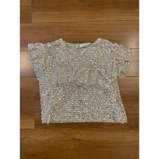 ザラ(ZARA)のZARA トップス　スパンコール　Tシャツ　ドレス(シャツ/ブラウス(半袖/袖なし))