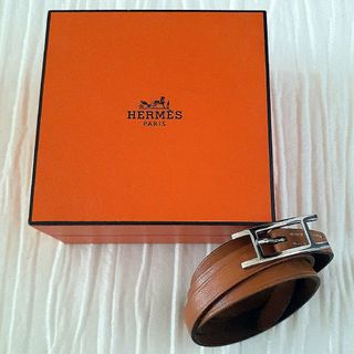 エルメス(Hermes)の良品　エルメス　ブレスレット　アピ3　ユニセックス　シルバー　ブラウン(ブレスレット/バングル)