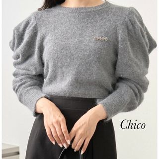 フーズフーチコ(who's who Chico)の新品 Chico アンゴラクルーネックパワショルニット(ニット/セーター)