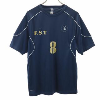 ナイキ(NIKE)のナイキ プリント サッカー 半袖 Tシャツ M ネイビー NIKE メンズ 古着 【240420】 メール便可(ウェア)