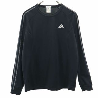 アディダス(adidas)のアディダス トレーニング 長袖 Tシャツ L ブラック adidas ロンT メンズ 古着 【240420】(トレーニング用品)