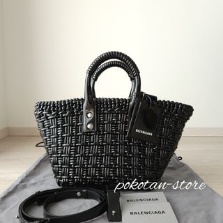 Balenciaga - 美品【バレンシアガ】ビストロ　XS　2way かごバッグ　トートバッグ　ブラック