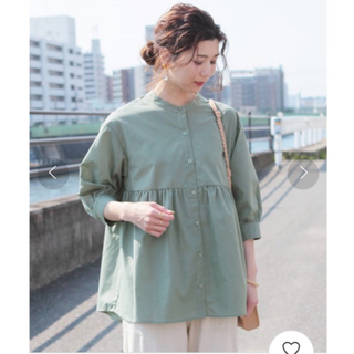 レカ(reca)のreca バンドカラーボリューム袖ギャザーフレアシャツ(シャツ/ブラウス(長袖/七分))