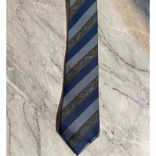 Yves Saint Laurent - イヴ・サンローラン ストライプ ペイズリー 刺繍 シルク100% ネクタイ