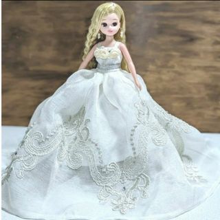 リカチャン(リカちゃん)のリカちゃん ハンドメイド ウエディングドレス 服 洋服 結婚式 ブライダル(人形)